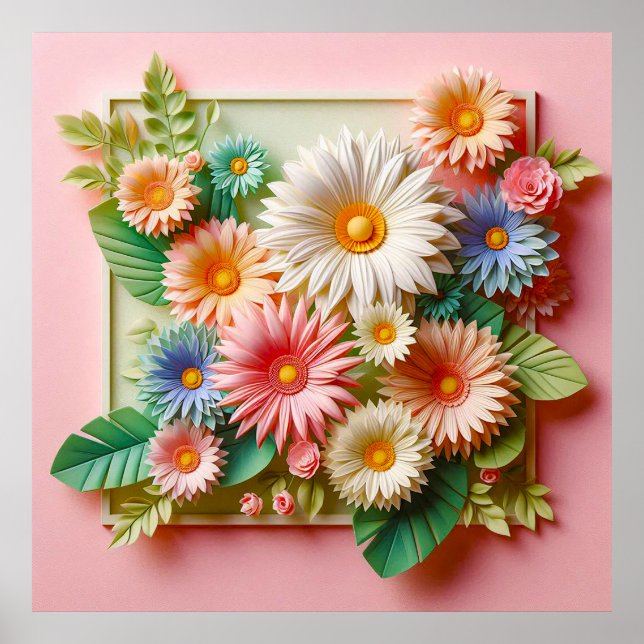 Paper art flowers poster (Front)