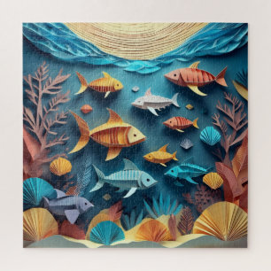 Paper Art Origami Sea Life Scene 3D Jigsaw Puzzle