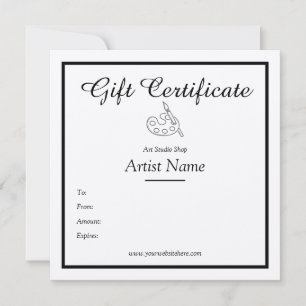 Paper Artist Studio Gift Certificate Template