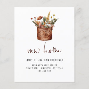 PAPER Autumnal Wild Flowers New Home Address