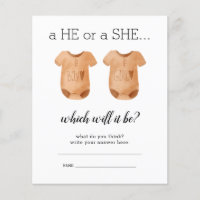 PAPER Baby Clothes He She Gender Reveal Guess