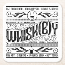 Paper Bar Coaster: Whiskey / Whisky