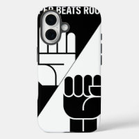 Paper Beats Rock – Minimalist Black & White art