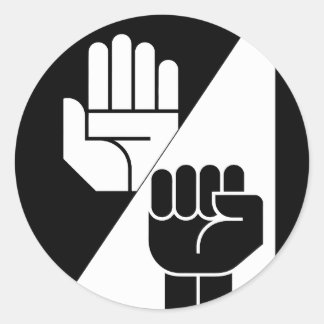 Paper Beats Rock – Minimalist Black & White art Classic Round Sticker