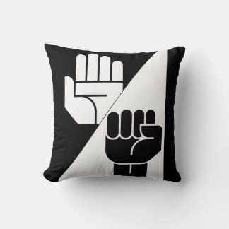Paper Beats Rock – Minimalist Black & White art Cushion