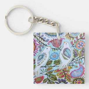 Paper Birds I Key Ring