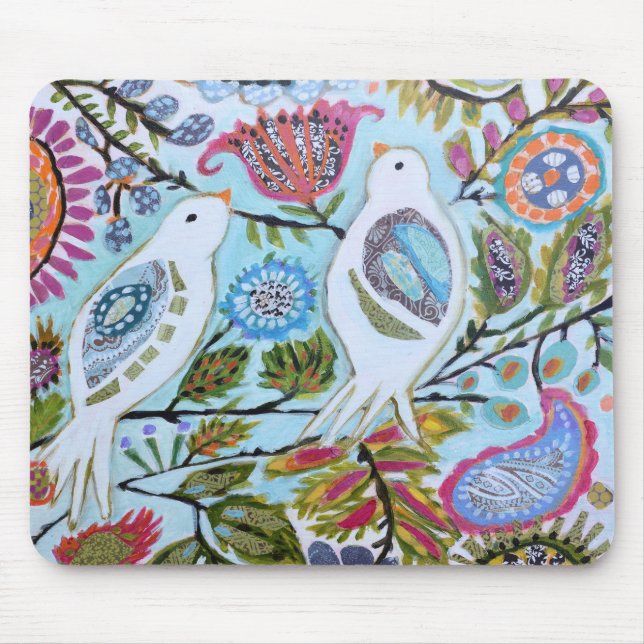 Paper Birds I Mouse Mat (Front)
