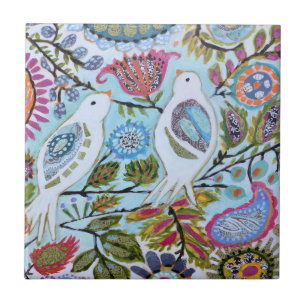 Paper Birds I Tile