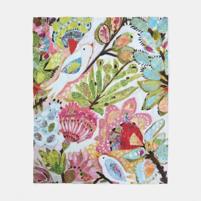 Paper Birds II Fleece Blanket (Front)