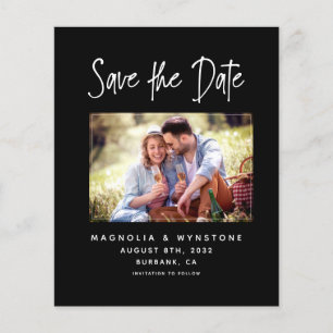 PAPER Black Photo Wedding Save the Date Flyer