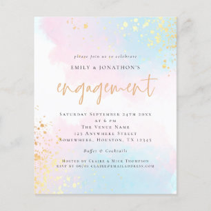PAPER Blue Pink Watercolor Script Engagement