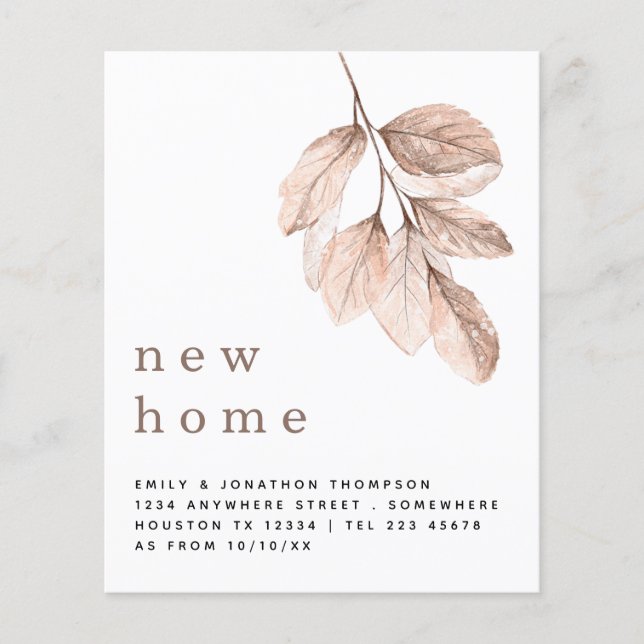 PAPER | Blush Leaves Moving New Home Details (Front)