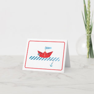 Paper Boat Thank You Card