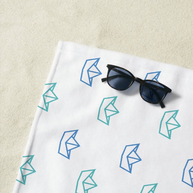 Paper Boats Beach Towel (In Situ)
