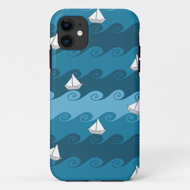Paper Boats Pattern Case-Mate iPhone Case (Back)