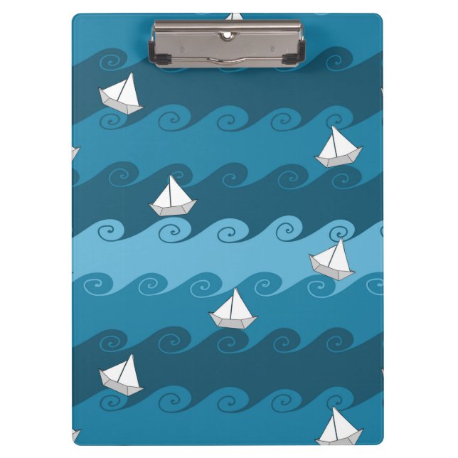Paper Boats Pattern Clipboard (Front)
