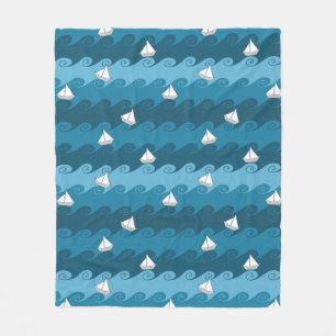 Paper Boats Pattern Fleece Blanket