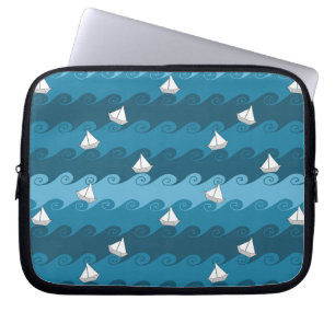 Paper Boats Pattern Laptop Sleeve