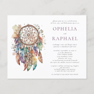 PAPER Boho Colourful Dreamcatcher Wedding Purple