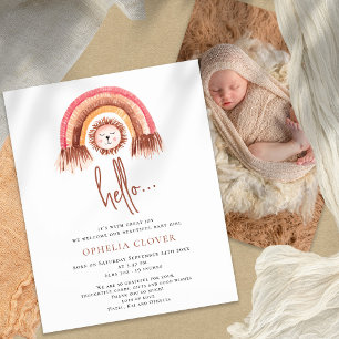 PAPER   Boho Cute Lion Rainbow Birth Announcement