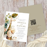 PAPER Boho Foliage and Wine Bohemian Wedding<br><div class="desc">A great value PAPER (not card) alternative WITHOUT ENVELOPES at SMALLER size 4.5” x 5.6” and at a budget price. (Standard A6 envelopes are the nearest size to fit) Boho Foliage and Wine Bohemian Wedding. Rustic sage and brown leaves and a wine bottle and glass are to the left. Easily...</div>