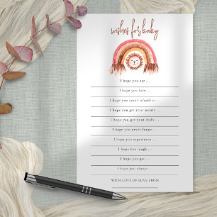 PAPER   Boho Rainbow Lion Wishes for Baby Shower