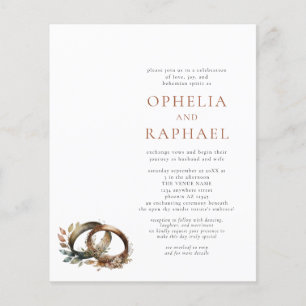 PAPER Boho Rings Bohemian Wedding Invitation