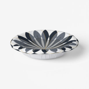 paper bowl black and gold petal design paper plate