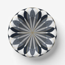 paper bowl black and gold petal design