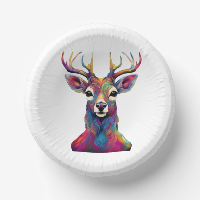 Paper Bowl - The Colourful Deer Artwork Plate (Front)