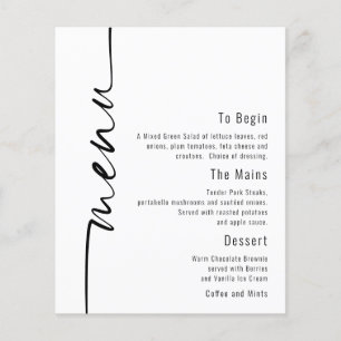 PAPER Calligraphy Minimalist Wedding Menu