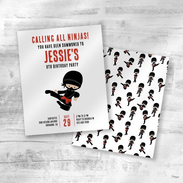 PAPER Calling all Ninjas! Birthday Party Invite (Creator Uploaded)