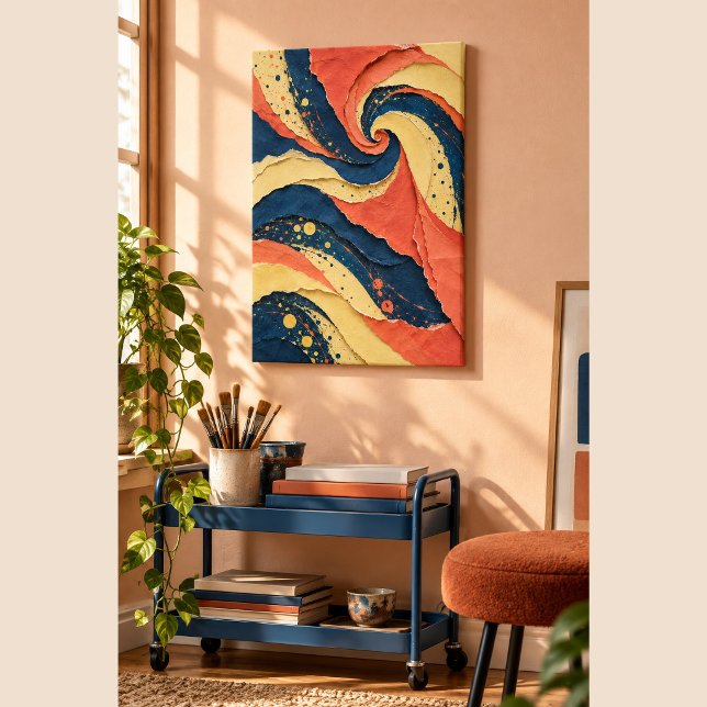 Paper Carnival Canvas Print (12 x 18 inch unframed canvas. Torn-paper texture is flat printed art. Scene props not included.)