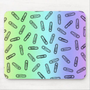 Paper Clips Over Rainbow Mouse Mat