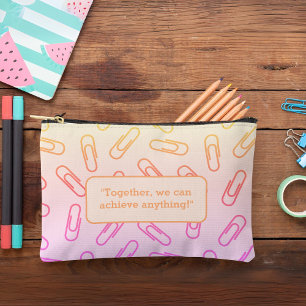 Paper clips pattern personalised  Pencil case/bag  Accessory Pouch