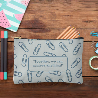 Paper clips pattern personalised  Pencil case/bag  Accessory Pouch