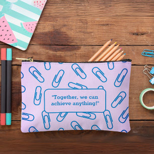 Paper clips pattern personalised  Pencil case/bag  Accessory Pouch