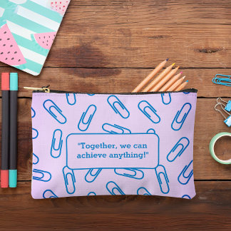 Paper clips pattern personalised Pencil case/bag Accessory Pouch