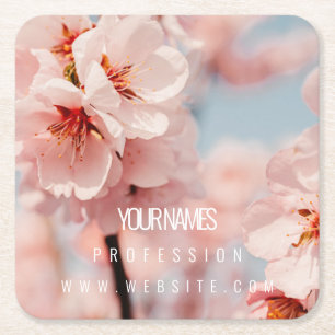 PAPER COASTER BUSINESS CARD : APPLE BLOSSOMS