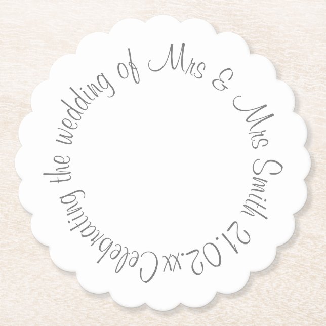 Paper Coaster - Celebrating the wedding of... (Front)