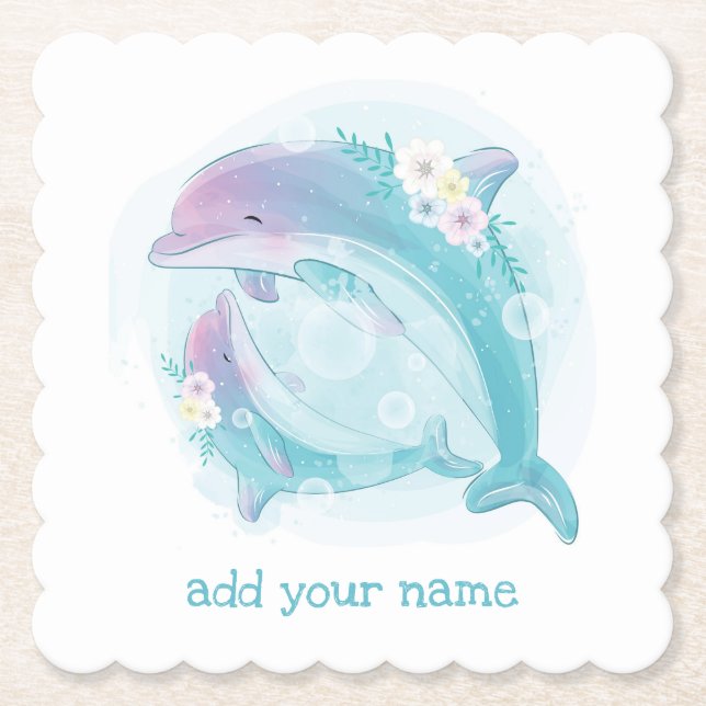 PAPER COASTER : CHILDREN'S BIRTHDAYS : DOLPHINS  (Front)