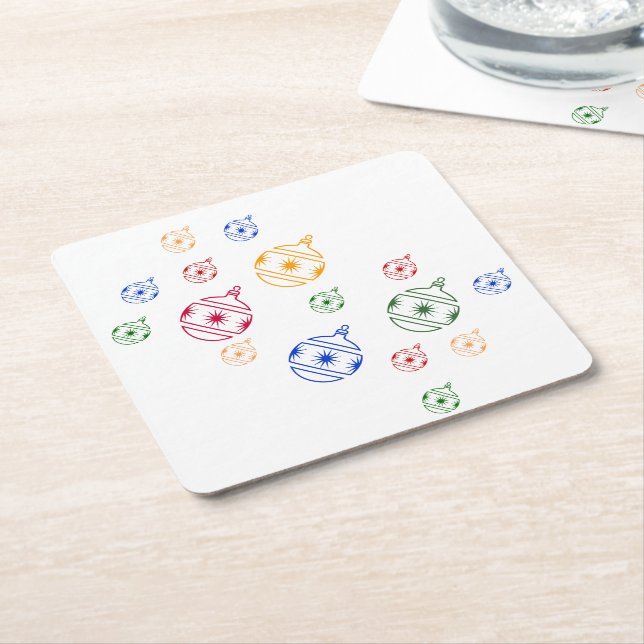 Paper Coaster - Christmas Tree Ornaments (Angled)