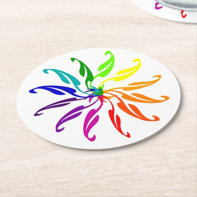 Paper Coaster - Colour Wheel Leaves (Angled)