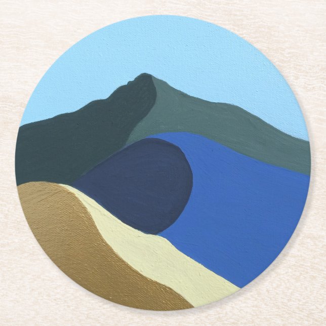 Paper Coaster Colours of Mt Tamalpais Painting (Front)