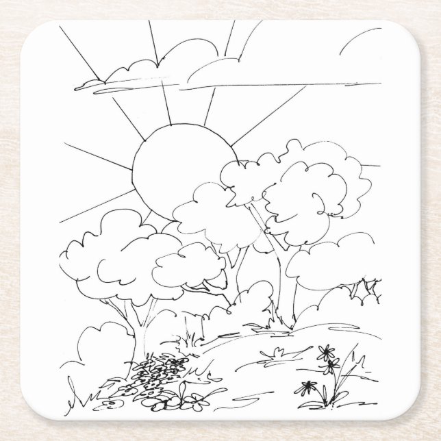 Paper Coaster - Dawn Over the Hill (Front)