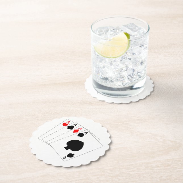 Paper Coaster Four Aces Design (Insitu)