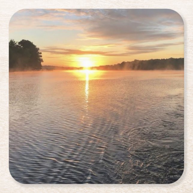 Paper Coaster Lake Oconee Sunrise Photo Design  (Front)