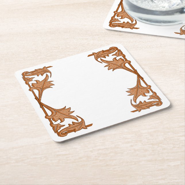 Paper Coaster - Leafy Brackets (Angled)