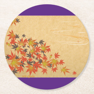 PAPER COASTER ROUND PAPER COASTER WITH COLORED LEA