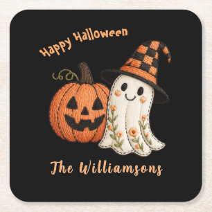 PAPER COASTER Trick Treat Pumpkin Ghost Halloween